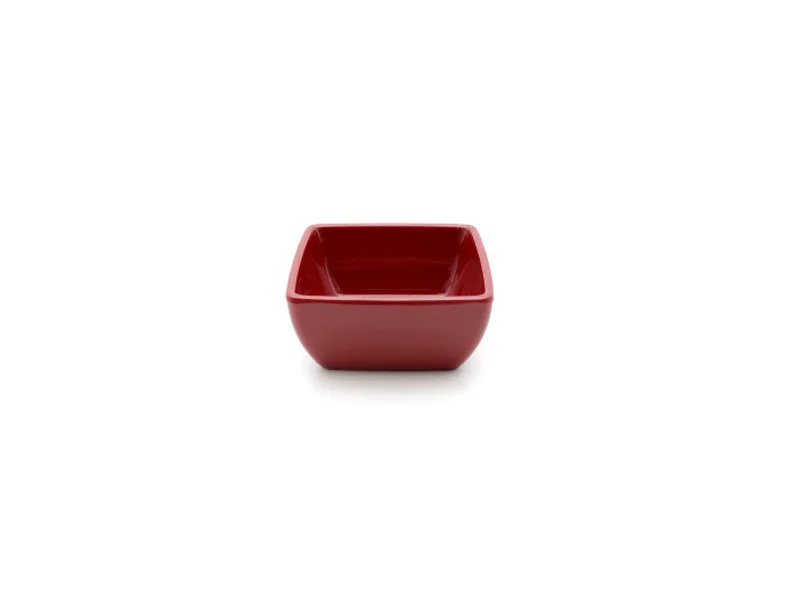Schüssel eckig rot 9 x 9 cm
