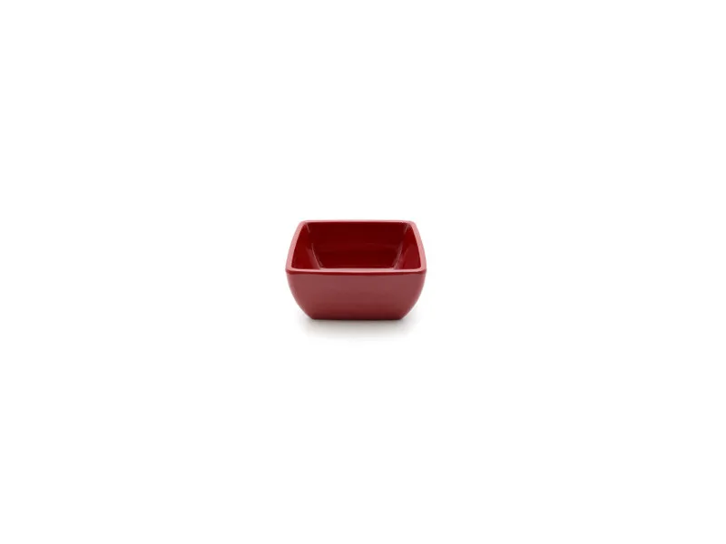 Schüssel eckig rot 7,5 x 7,5 cm