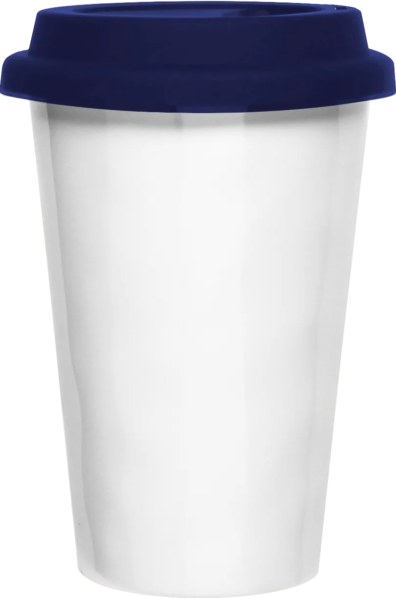 Coffee Break Coffee-to-go-Becher inkl. Deckel blau 300 ml weiß