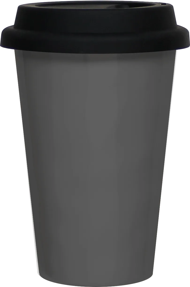 Coffee Break Coffee-to-go-Becher inkl. Deckel schwarz 300 ml grau