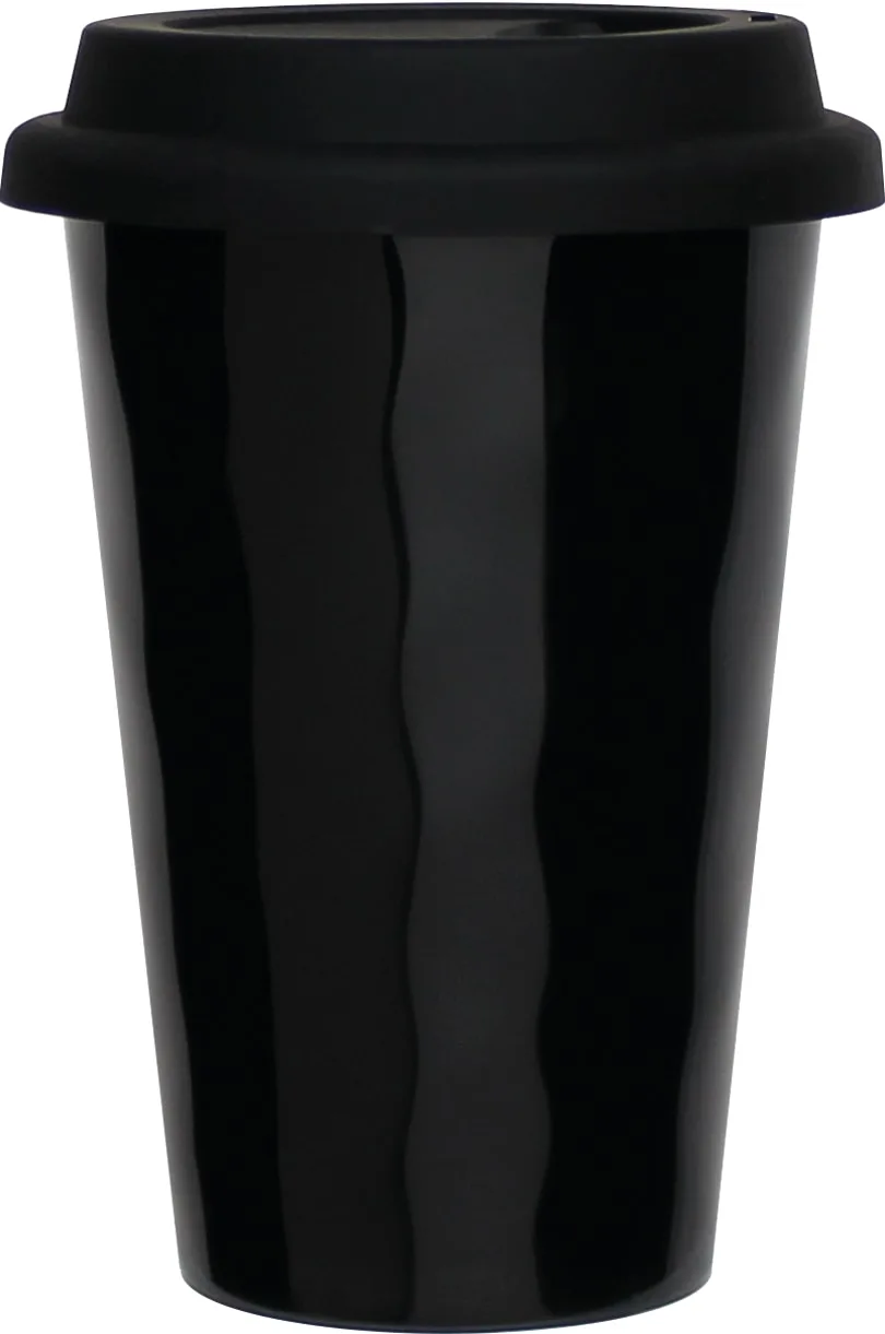 Coffee Break Coffee-to-go-Becher inkl. Deckel Ruffle Design 300 ml schwarz