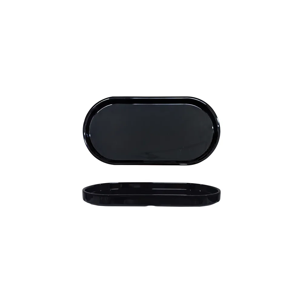 Teller oval mit Rand 200 x 99 x 19 mm schwarz