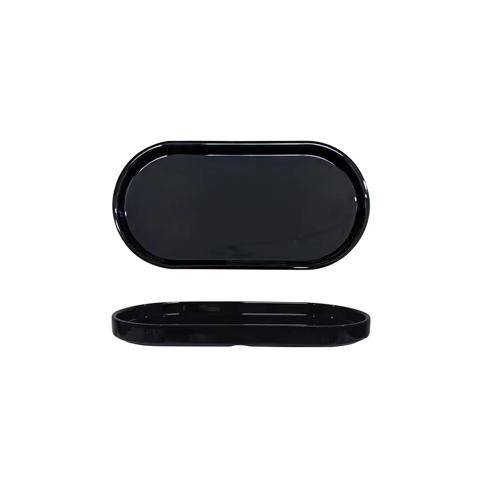 Teller oval mit Rand 260 x 128 x 20 mm schwarz