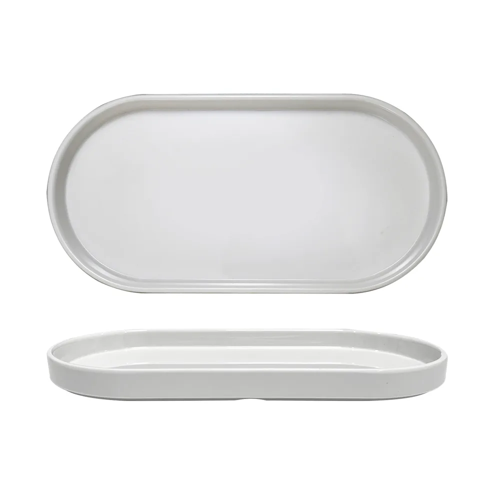Teller oval mit Rand 260 x 128 x 20 mm weiß