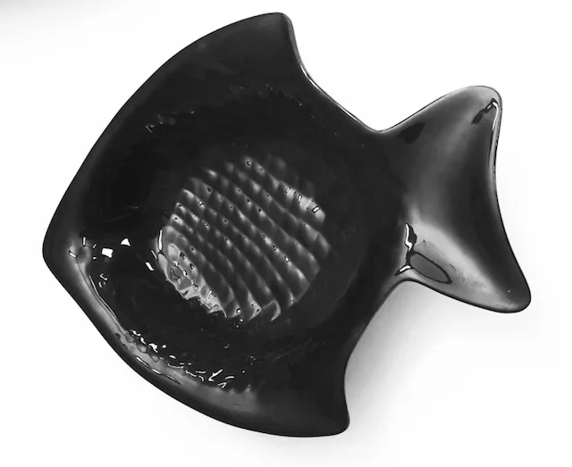 Black Servierschale "Fisch" 40 x 32 x 9 cm matt schwarz