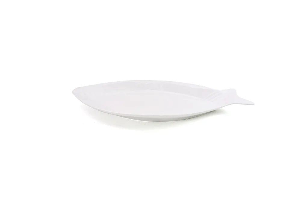 Fisch Servierplatte weiß 59,5 x 28,5 x 5,5 cm