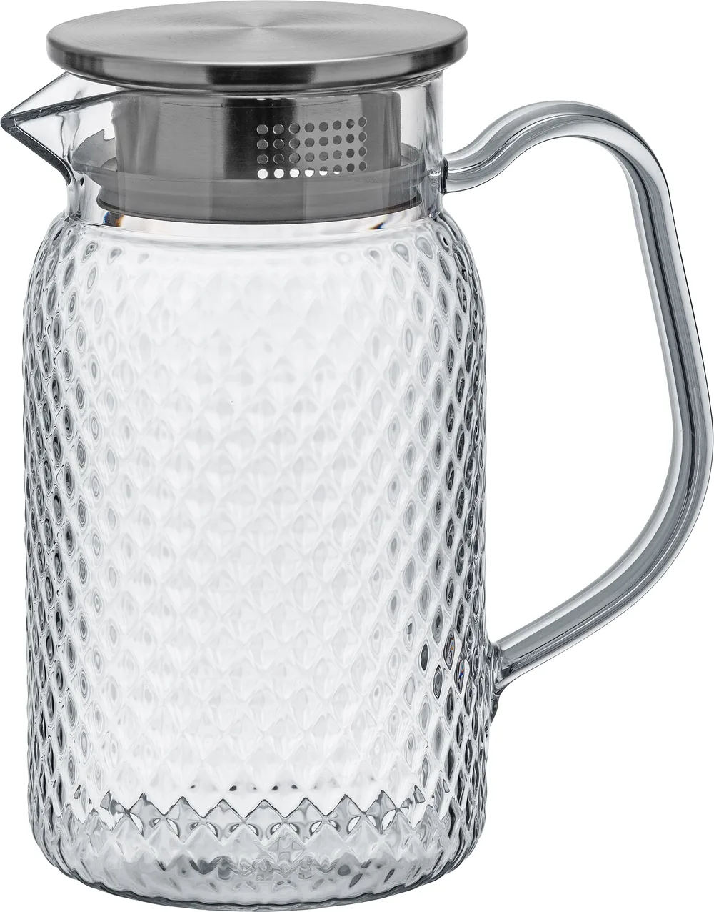 Flaschen, Becher, Gläser Pitcher Karaffe, Deckel mit Doppelfunktion 1,0 ltr., Höhe 19 cm