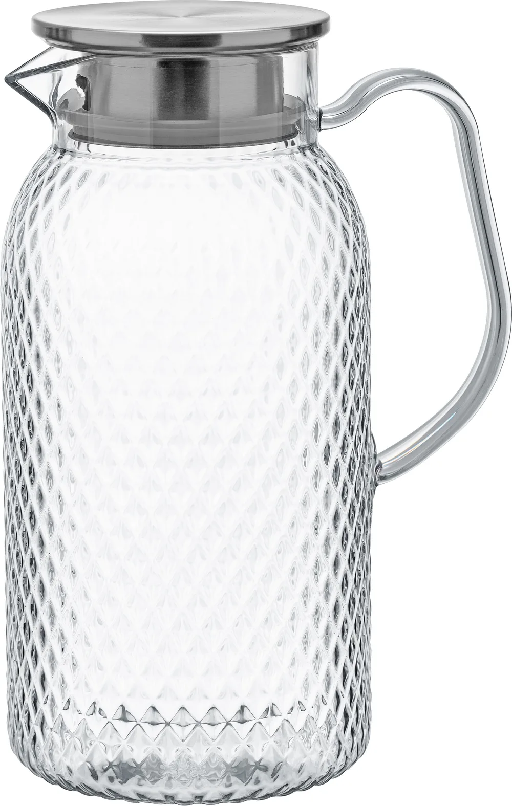 Flaschen, Becher, Gläser Pitcher Karaffe, Deckel mit Doppelfunktion 1,8 ltr., Höhe 24 cm