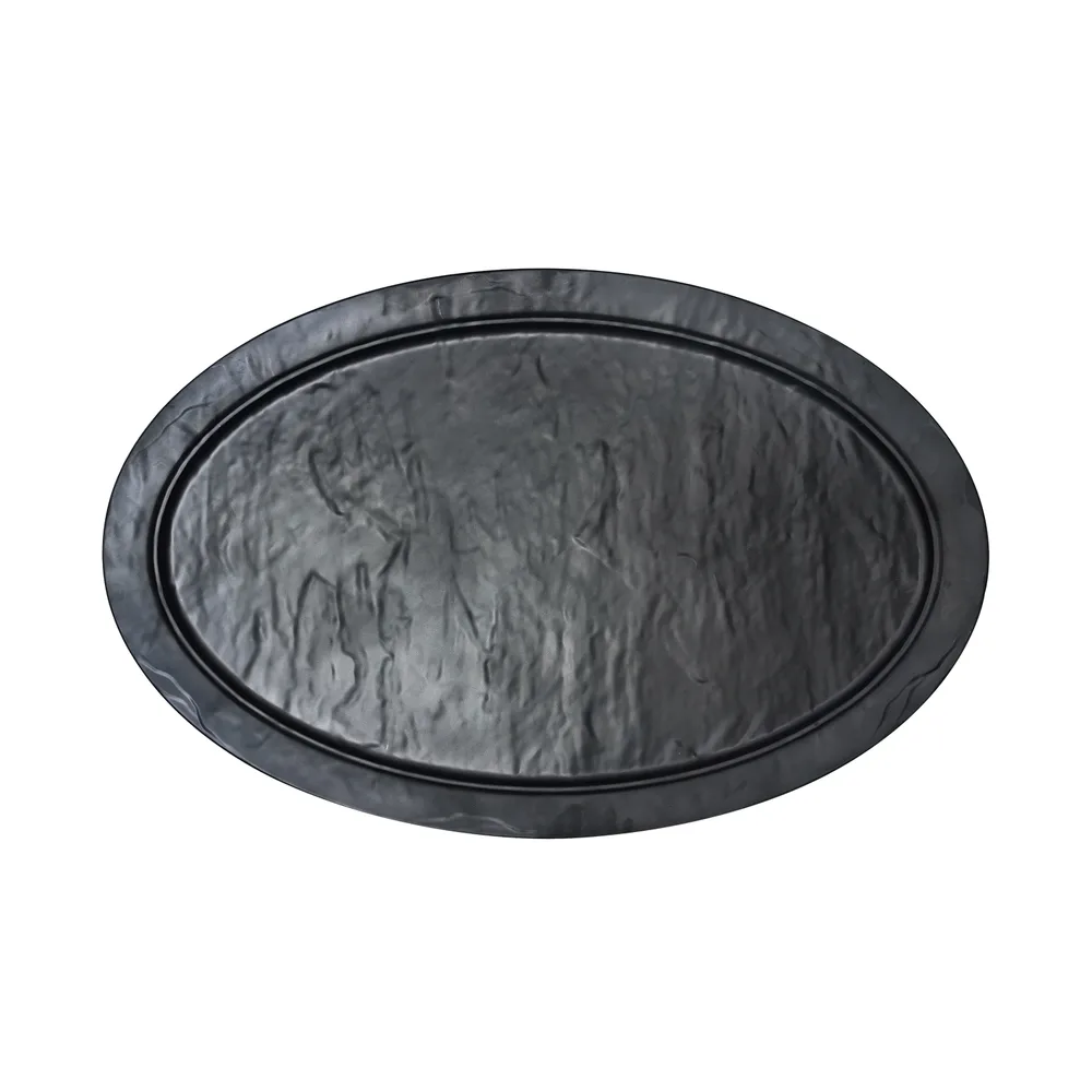 XXL-Platte oval 650 x 420 x 31,6 mm schwarz matt